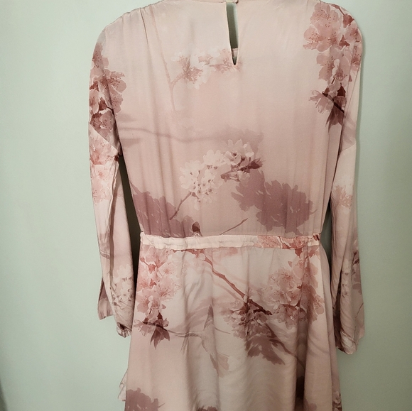 All Saints Cassandra Ume Petal Pink Dress Long Sleeve Size 4 - Picture 14 of 16